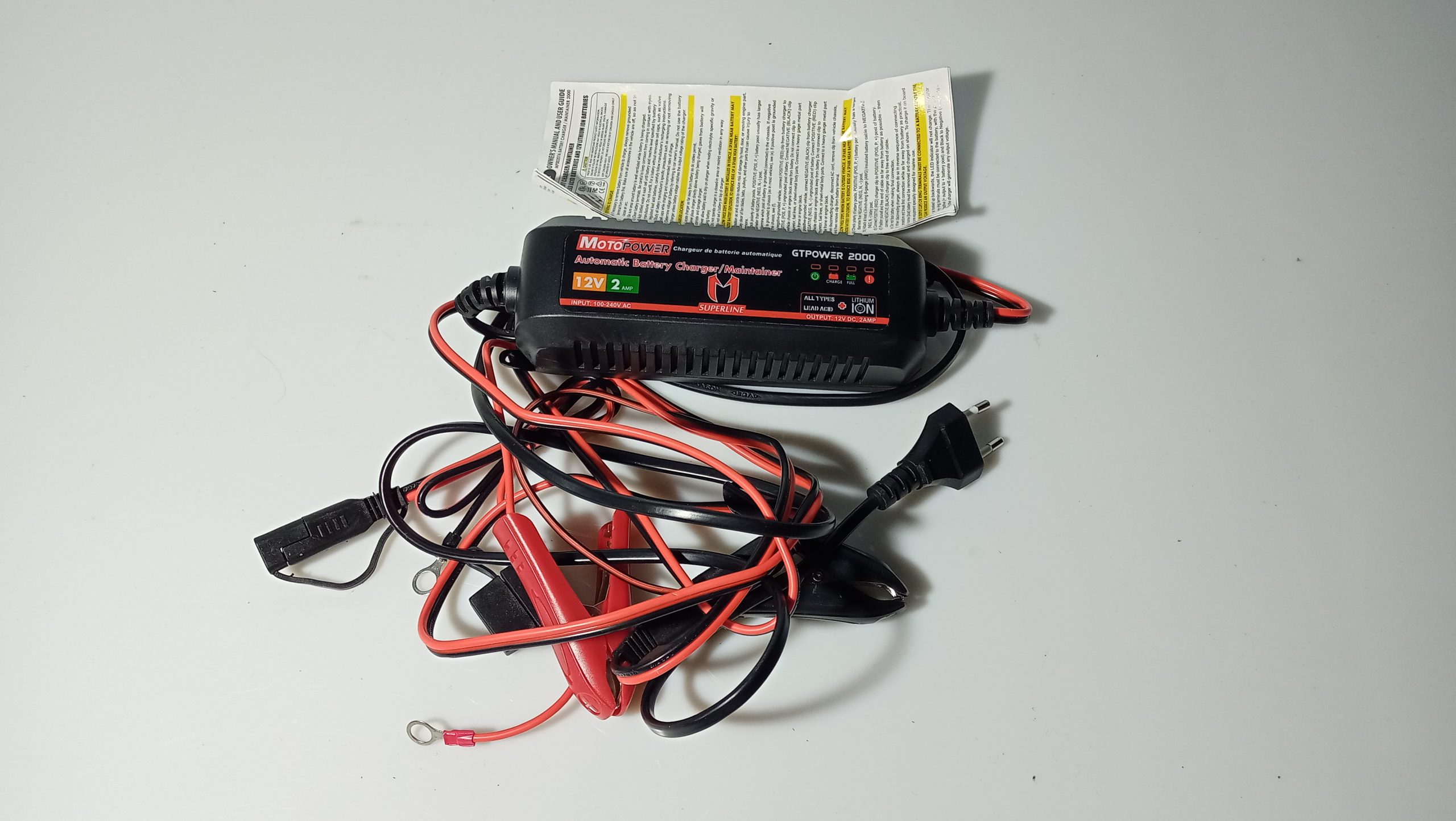 MOTOPOWER MP00207A 12V 2Amp Automatic Battery Charger for Lithium